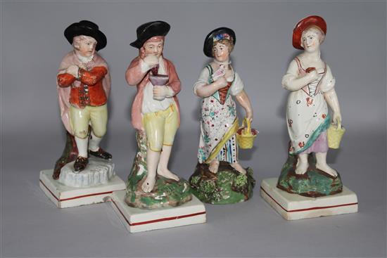 4 19th century Staffordshire figures